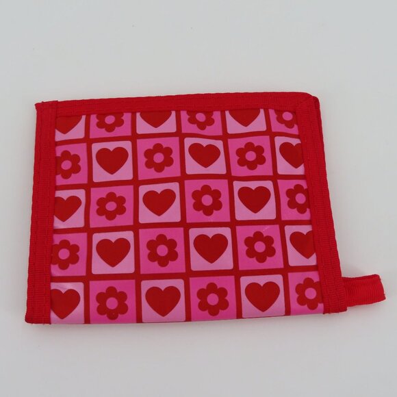 Sanrio Hello Kitty 2005 Pink Red Heart Daisy Flower Print Bifold Wallet Y2K VTG - Picture 5 of 7